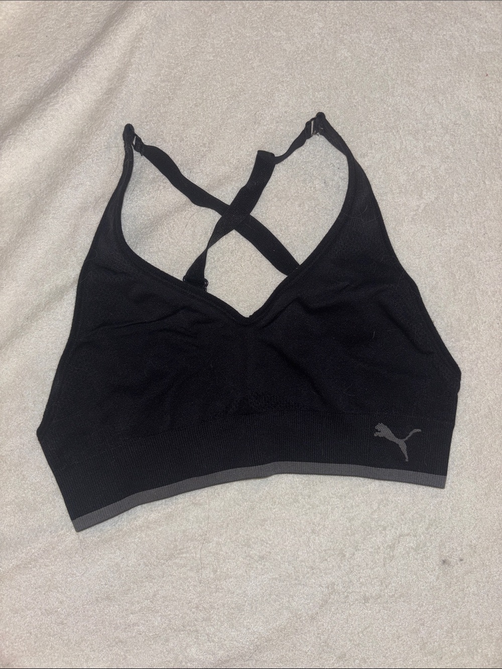 PUMA Black Crisscross Seamless Sports Bra